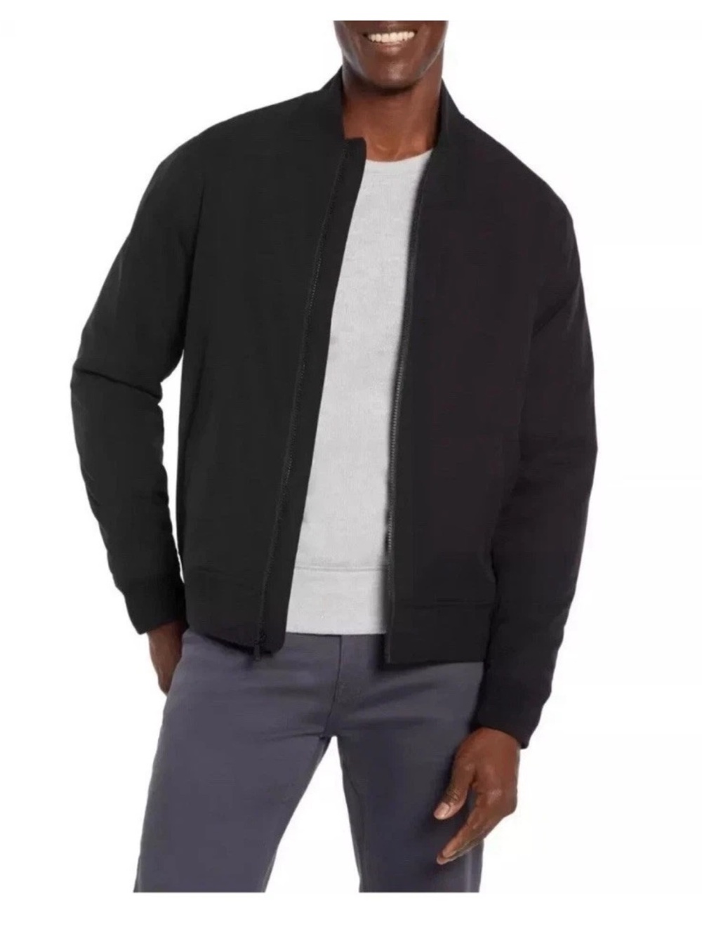 Men's Banana Republic Black Zip-Front Bomber Jacket EUC